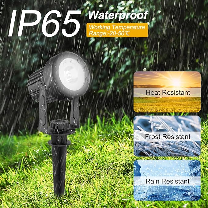 T-SUNUS Christmas Solar Garden Spotlight Outdoor 6-in-1 White Landscape Spot - Image 4