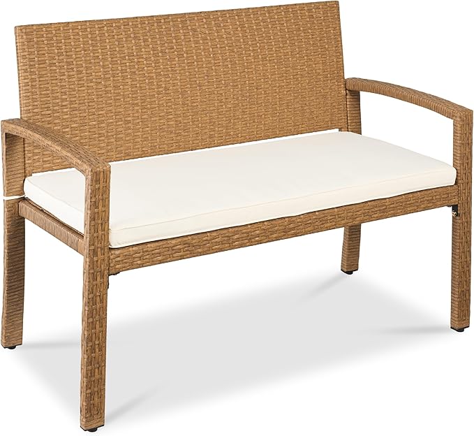 Best Choice Products Outdoor Bench 2-Person Wicker Garden Patio Benches Seating by BestChoiceProducts