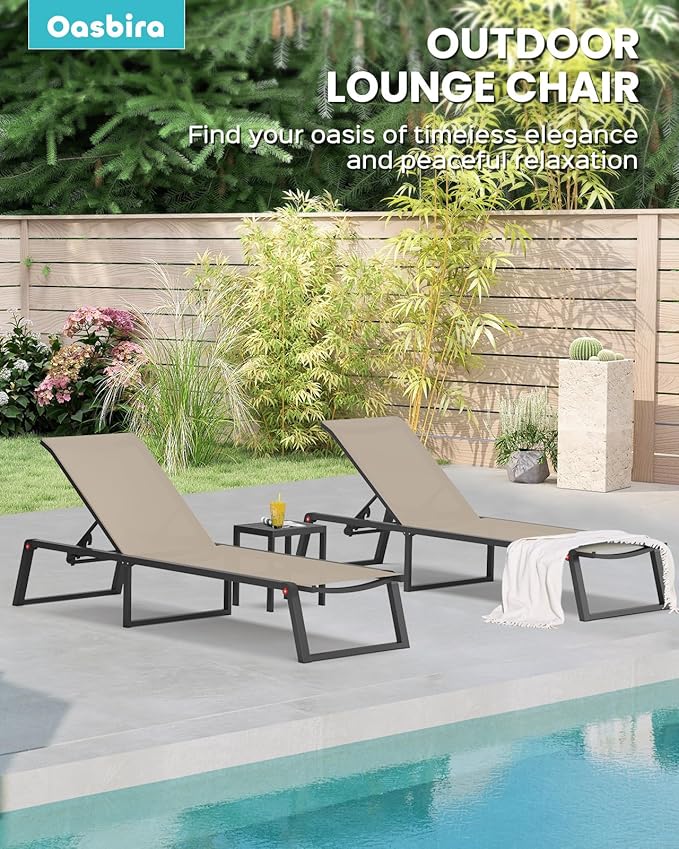 Aluminum Patio Chaise Lounge Set of 2 - Image 6
