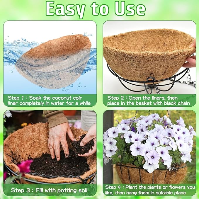 ZeeDix 2 Pack 20 Inch Large Hanging Baskets - Image 5