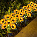 Solar Sunflower Lights Outdoor Flower Garden Stake Lights, 4 Pack 24 Sunflower by yeuago
