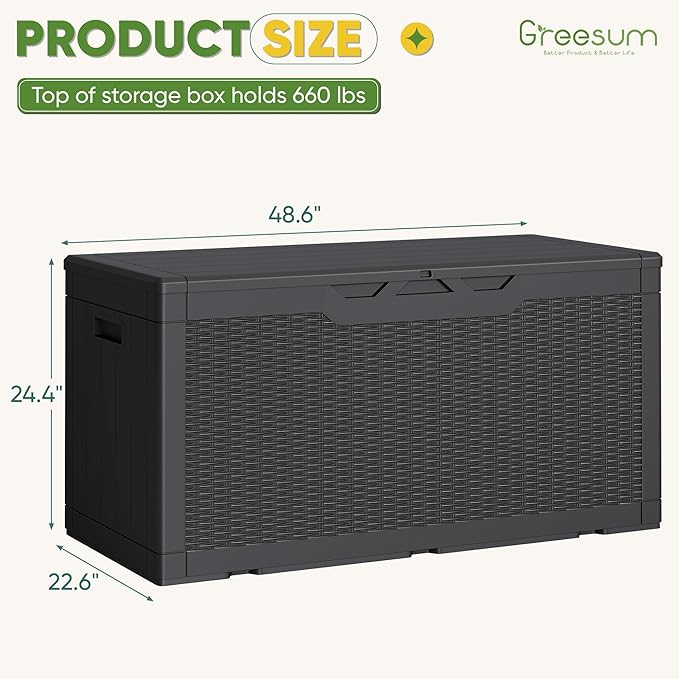 Greesum Outdoor Storage Box 100 Gallon Storage Bin - Image 7
