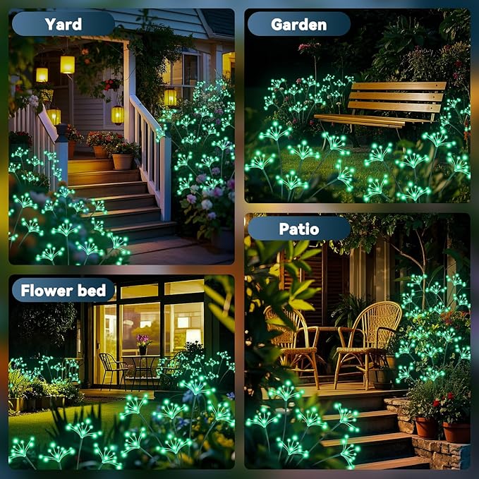 Solar Garden Lights 2 Pack Waterproof Solar Swaying Starburst Light Outdoor - Image 7