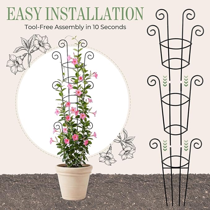 4 Pack 43 Inch Metal Plant Trellis - Image 8