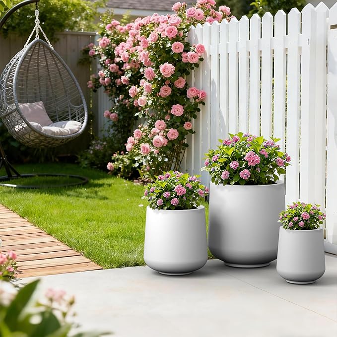 Kante 15.3"+11.6"+8.2" Dia Round Concrete Planter, Large Outdoor Indoor Planter - Image 5