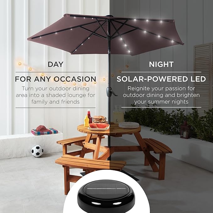 Best Choice Products 7.5ft Outdoor Solar Market Table Patio Umbrella - Image 3