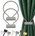 Hion Magnetic Curtain Tiebacks Grey 2pcs, Curtain Tiebacks Buckles Holdbacks by Hion
