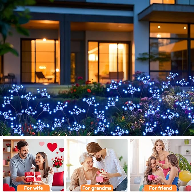 Solar Garden Lights 2 Pack Waterproof Solar Swaying Starburst Light Outdoor - Image 8