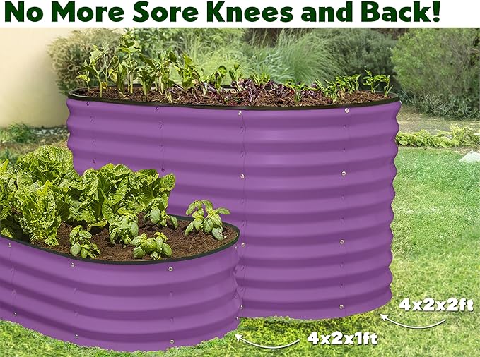 Plant & Plot Galvanized Raised Garden Beds Outdoor // 4×2×2 ft Planter Raised - Image 6