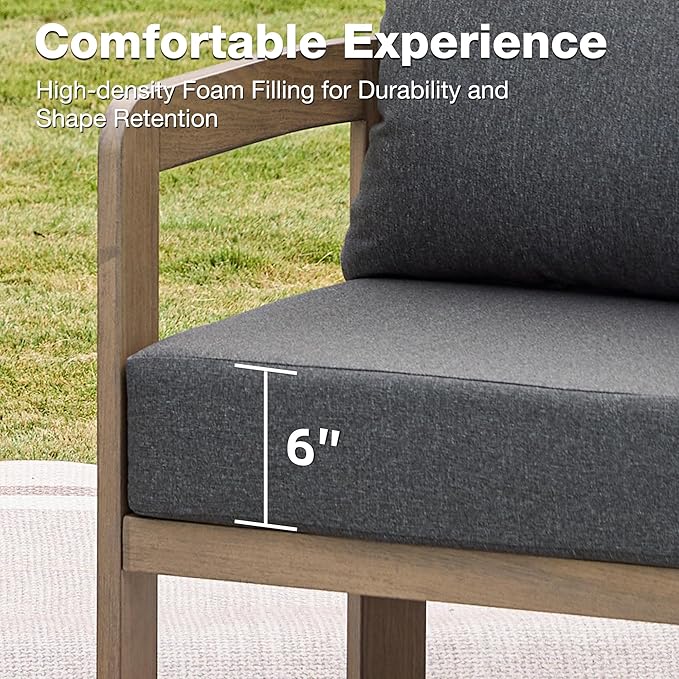 Outdoor Patio Furniture Set, 5 Pieces Modern Metal Patio Conversation Set - Image 4