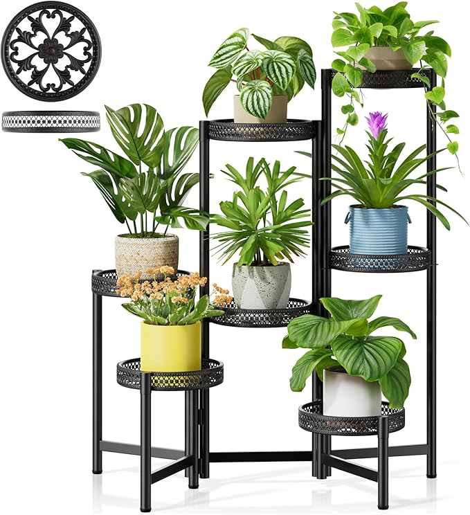 7 Tier Large Metal Plant Stand Indoor Outdoor by Unknown