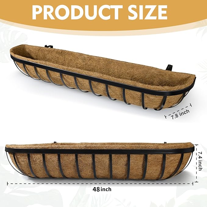 4 Pack 48 Inch Window Deck Railing Planter Boxes - Image 2