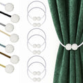 Hion Magnetic Curtain Tiebacks White 6 Pack, Curtain Tiebacks Buckles Holdbacks by Hion