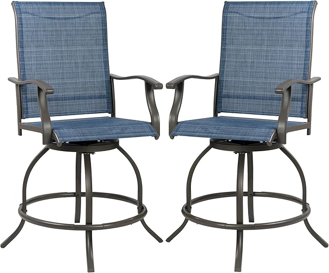 Kozyard Isabella Outdoor Swivel Bar Stools, Counter Height Patio Swivel Chairs - Image 7