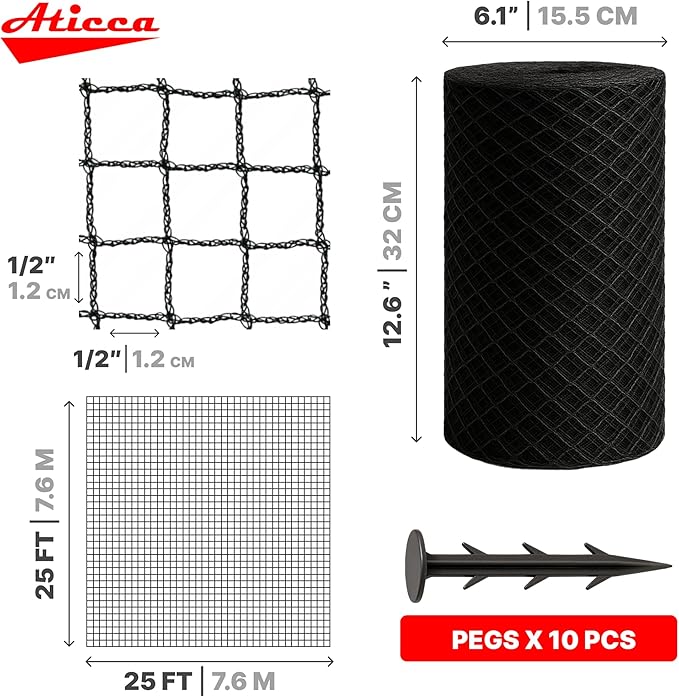 Heavy Duty Bird Netting for Garden Protection & Fruit Trees, 25x25 Ft - Image 2