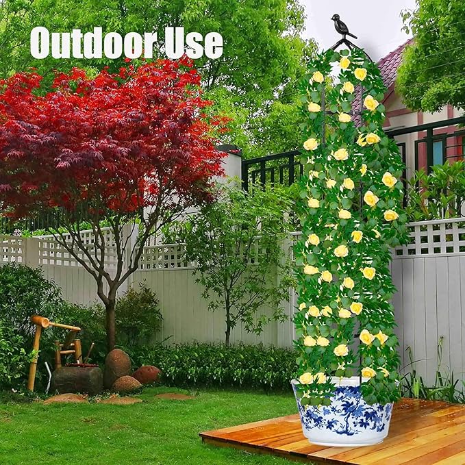 6FT Garden Obelisk Trellis for Climbing Plants, 70”Metal Plant Support Tower - Image 6
