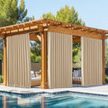 NICETOWN 2 Panels Outdoor Curtains Waterproof Pocket & Back Tab on Top & Bottom by NICETOWN