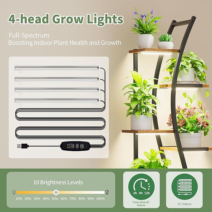 62“ Plant Stand Indoor with Grow Lights - Image 6
