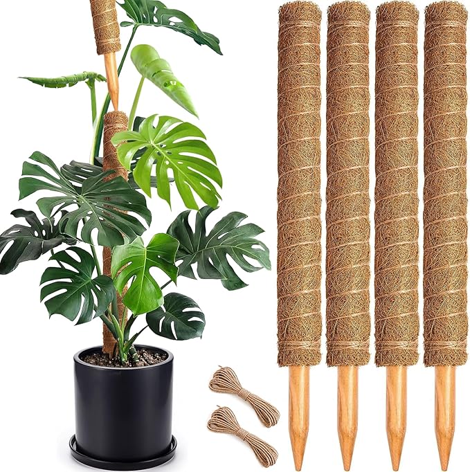 Soupiar 4 Pack 22 Inch Stackable Moss Pole by Soupiar