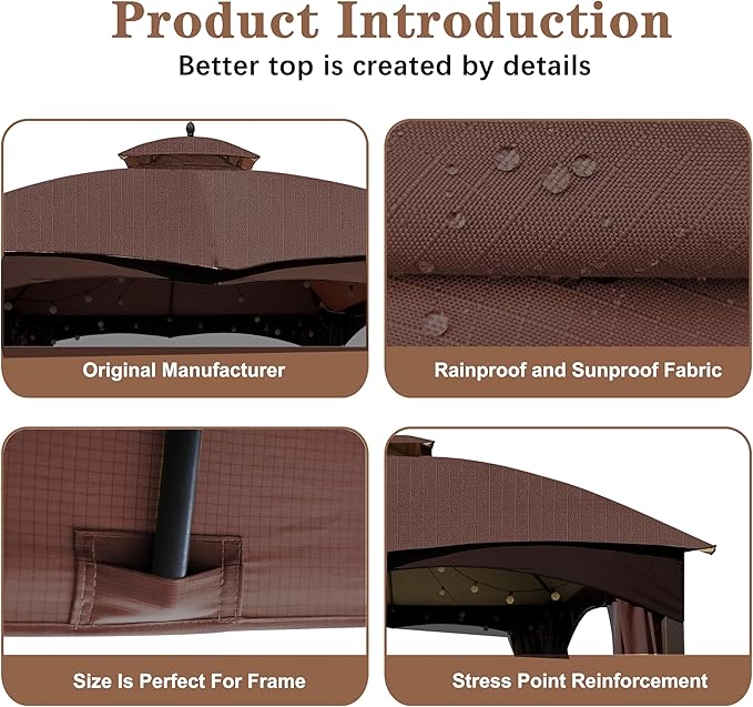 SCOCANOPY Brown Ripstop Replacement Top - Image 5