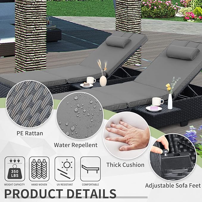WAROOM Outdoor Chaise Lounge Chairs - Image 6