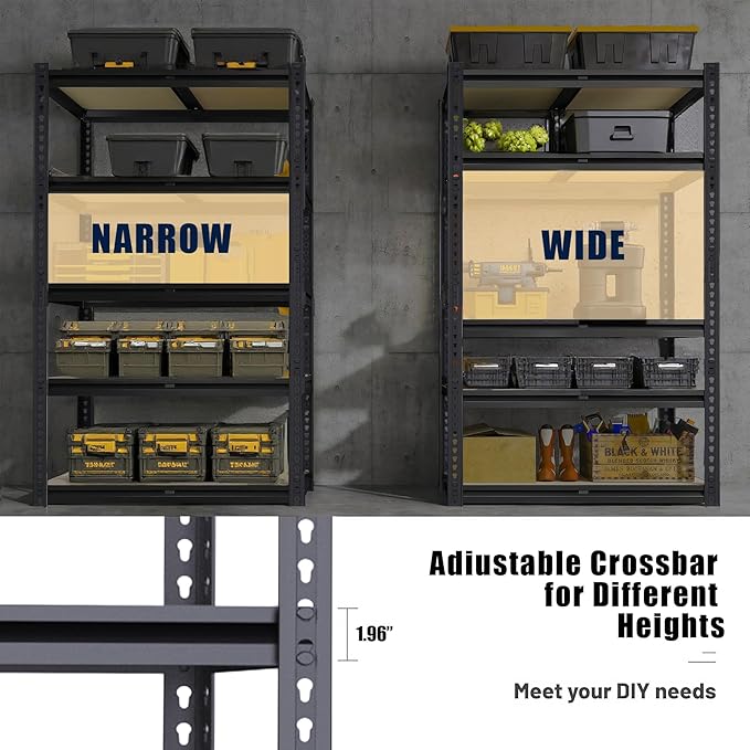 Garage Storage Shelves 72'', 2400 LBS Garage Shelving Units, Storage Shelves - Image 7