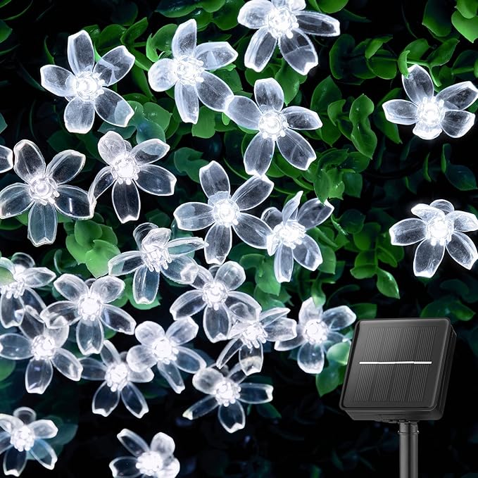 Brightown 60 LED Solar Flower String Lights Outdoor Waterproof Fairy Lights by Brightown