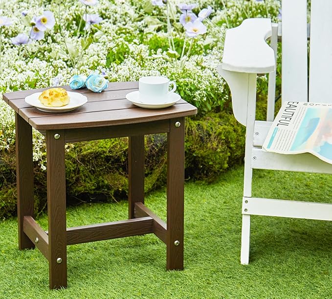 Y&M Outdoor Side Table, HIPS Adirondack Small Single Table, Waterproof Square - Image 4
