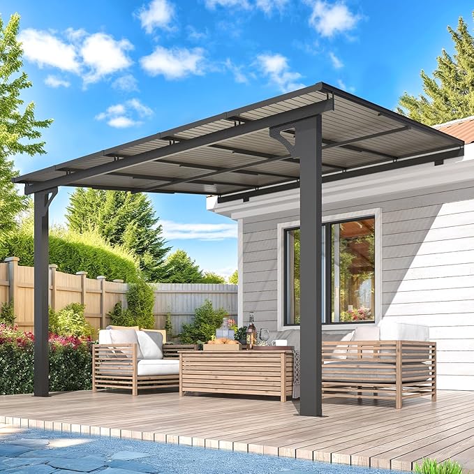AECOJOY 10' x 10' Adjustable Height Outdoor Gazebo Pergola by AECOJOY