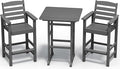 SERWALL Balcony Adirondack Chairs and Table 3 Pieces Set, Adirondack Bar Height by SERWALL