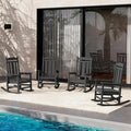 SERWALL Oversized Rocking Chair Set of 4 Outdoor, HDPE Outdoor Rocking Chair by SERWALL