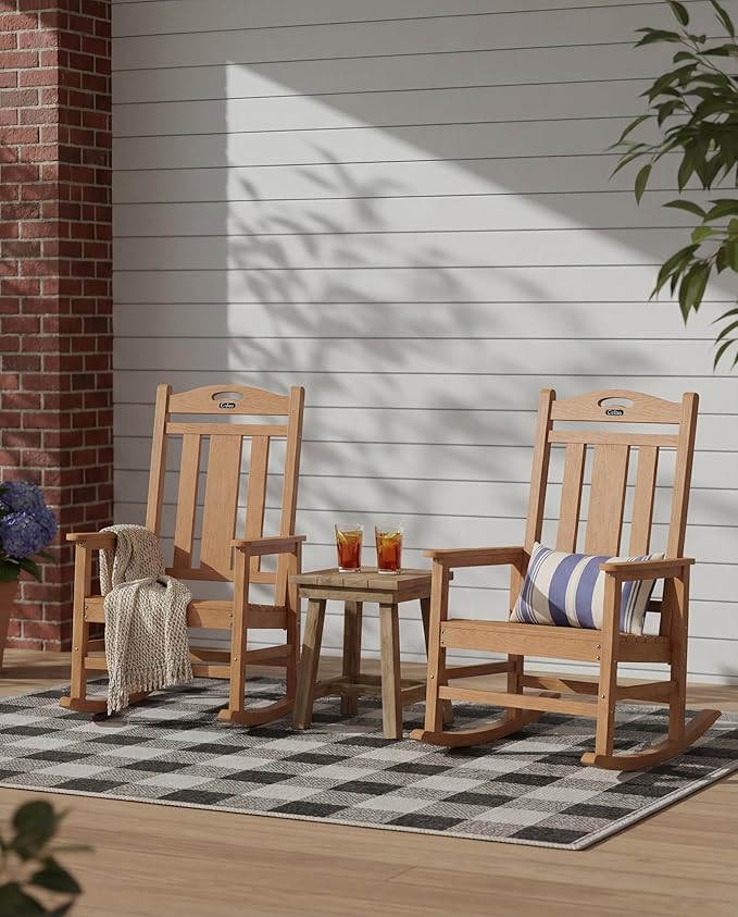 Ciokea Oversized Outdoor Rocking Chairs Set of 2, 380lbs Heavy-Duty Large Patio - Image 9