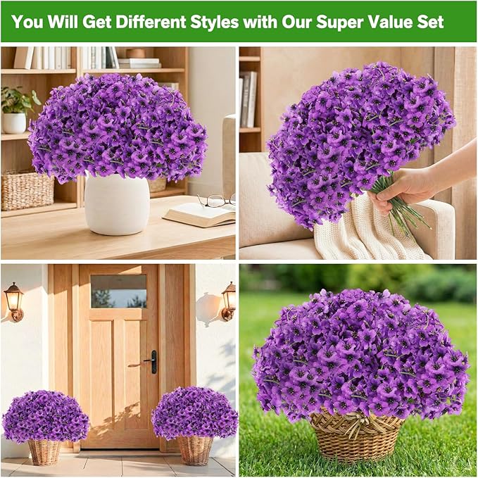 22 Bundles Artificial Flowers Outdoor, Faux Flowers UV Resistant - Image 3