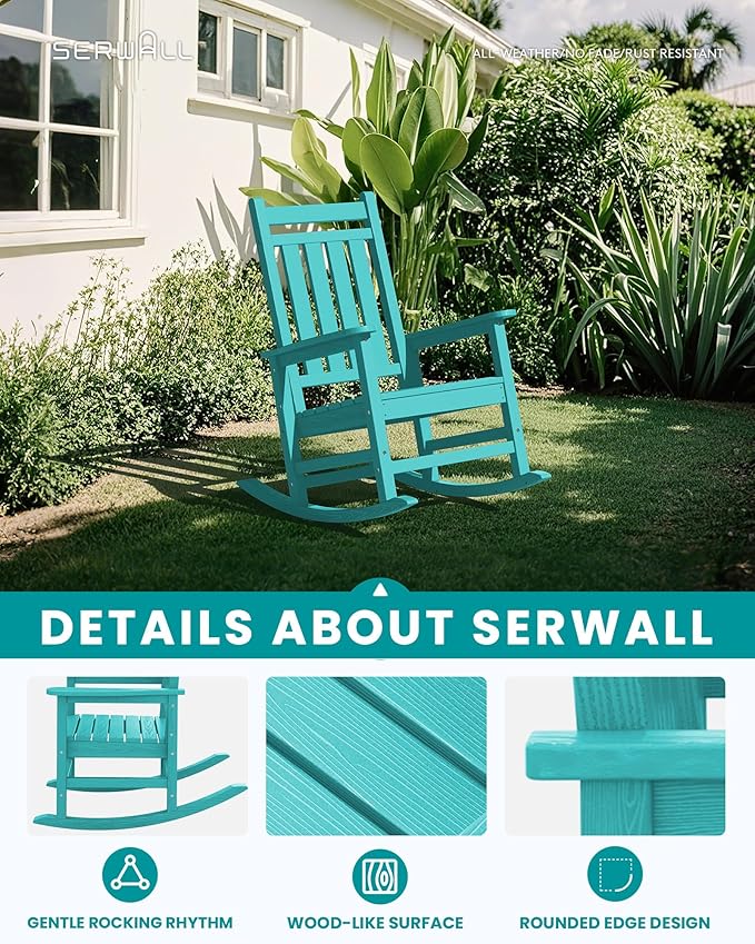 SEWALL HDPE Rocking Chair, Oversized Outdoor Rocking Chair - Image 3