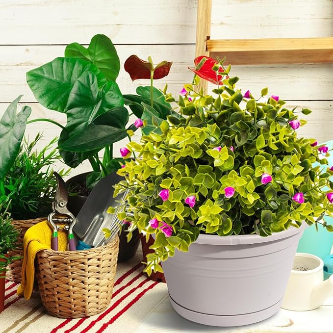 VIDELLY 4 Pcs Hanging Planters, Light Gray - Image 6