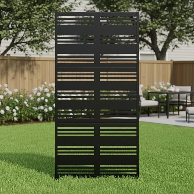 Casaphoria Metal Privacy Screen Outdoor, Harold Black by Casaphoria