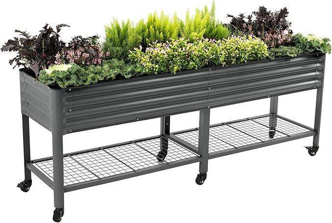 Rolling Elevated Raised Garden Bed-V Series, 1400 Lbs Weight Capacity, Outdoor by VegoGarden
