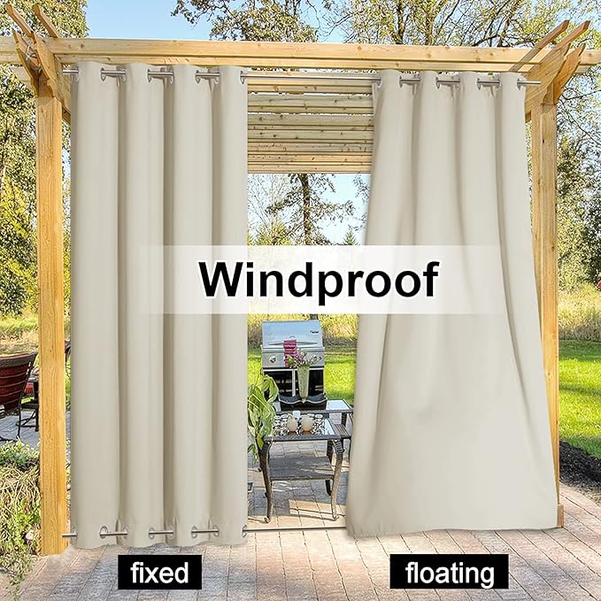 NICETOWN Outdoor Curtain for Patio Waterproof & Windproof, Thermal Insulated - Image 4