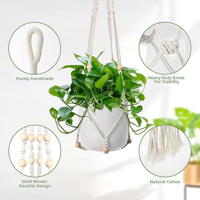 3 PCS Macrame Plant Hanger Indoor Hanging Planter Basket - Image 4