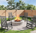 GarveeLife Outdoor Rocking Chair Set of 4, HDPE Weather Resistant Patio Rocking by GarveeLife
