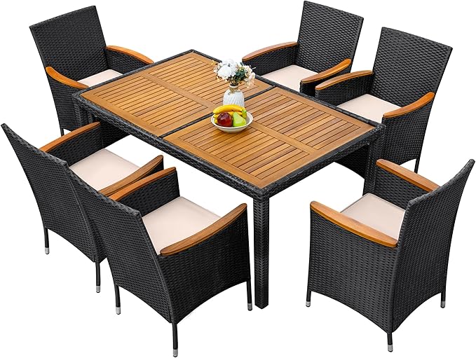 Greesum 7 Pieces Outdoor Patio Dining Set, Conversation Sets - Image 4