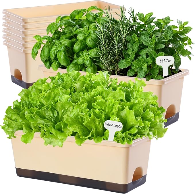 Window Box Planter 8 Pcs, 17 Inches Rectangle Flower Pots - Image 3