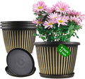 Large-Planter-Indoor-Outdoor Plant Pots, 12 inch 4 Pack Plastic Flower Pots by Myfeegoin