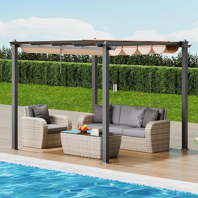 VEVOR 10'x10' Outdoor Retractable Pergola - Image 8
