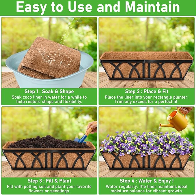 Riare 2 Pack 24 Inch Rectangle Coconut Liners - Image 4