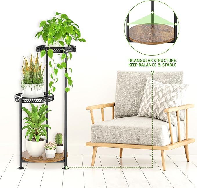 3 Tier Large Plant Stand Indoor Outdoor Clearance, Metal Flower Shelf Pot Holder - Image 6