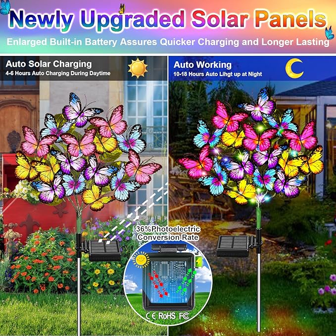 Solar Garden Lights Solar Lights Outdoor Waterproof Solar Lights 4 Pack - Image 3