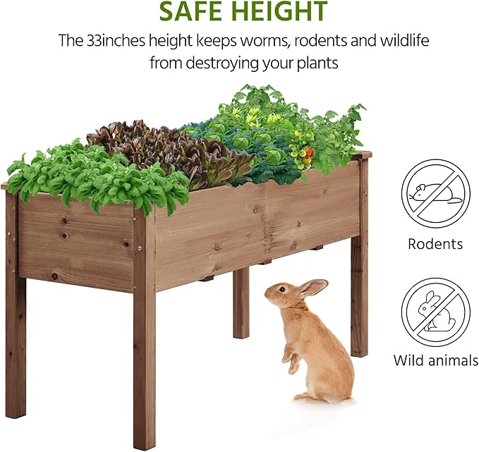 Yaheetech 2pcs Raised Garden Bed 48x24x30in Elevated Wooden Horticulture - Image 7