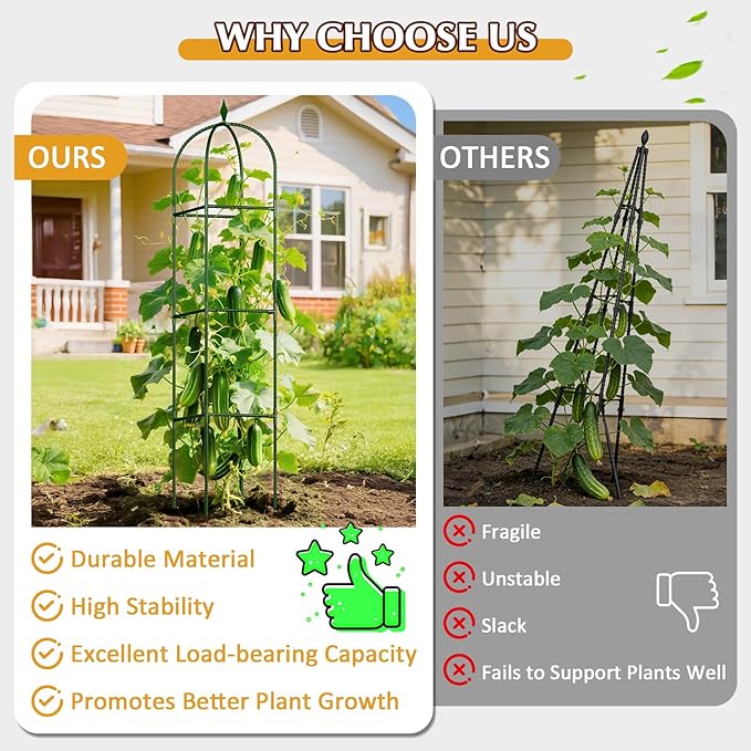 Garden Trellis for Climbing Plants, Tomato Cage, Cucumber Trellis, Rustproof - Image 4