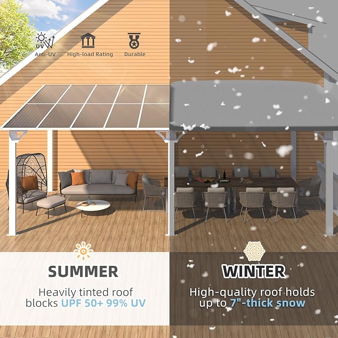 AECOJOY 20' x 8' White Outdoor Gazebo - Image 2